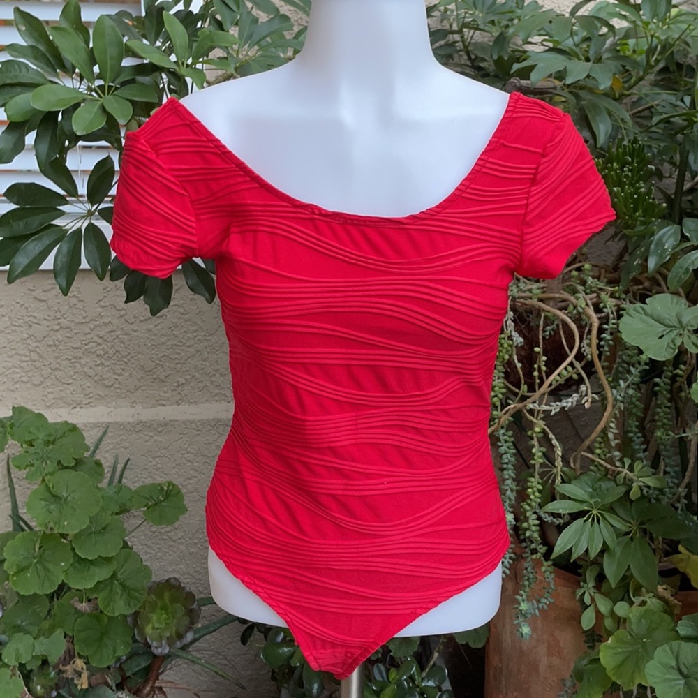 Vintage dark red stretchy bodysuit